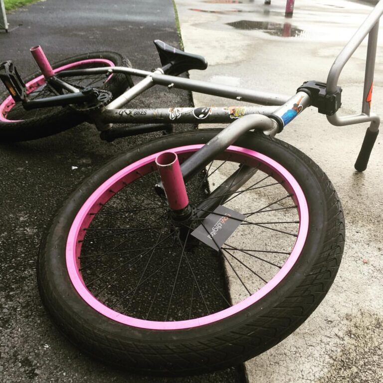 Bike is sad when the park is wet