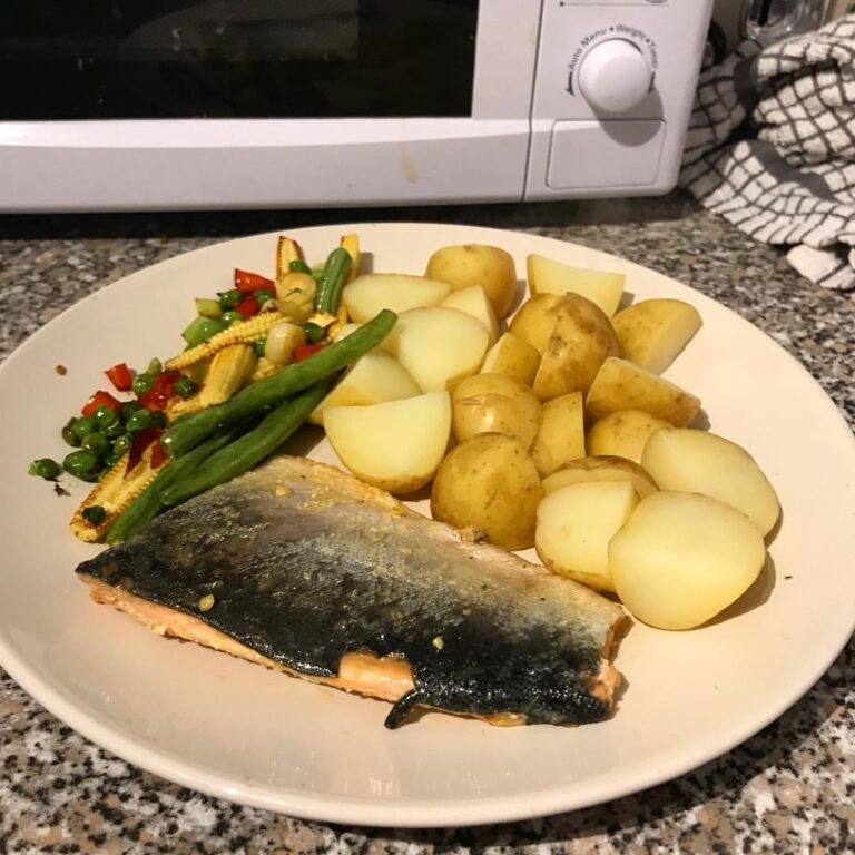 Just chef Anderson . . #chefintraining #food #meal #salmon #fish #dinner #tea
