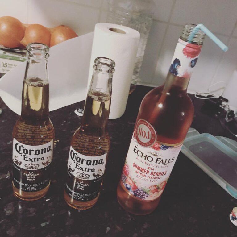 Him him and her . . #drinks #drinking #wine #beer #corona #echofalls