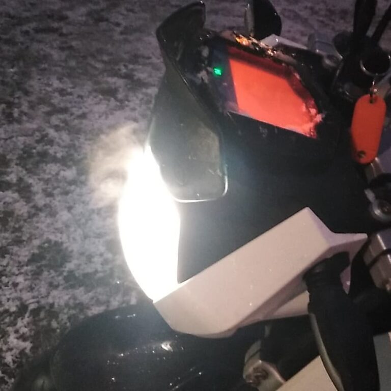 Steam coming off the headlight